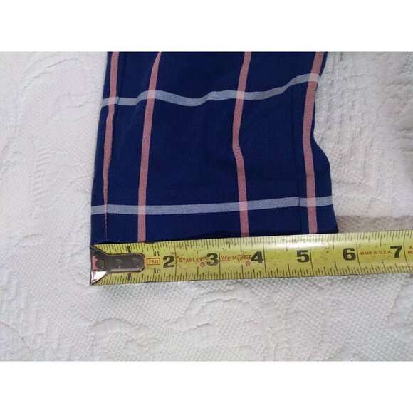 Rag & Bone Simone Cotton High Rise  Blue Plaid Slim Cropped Pants Size 4 - Picture 13 of 16